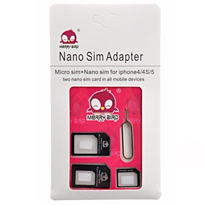 BuySKU71227 3-in-1 Nano SIM to Micro SIM /Standard SIM Card Adapter Kit with Needle for iPhone 4 /iPhone 4S /iPhone 5 (Black)