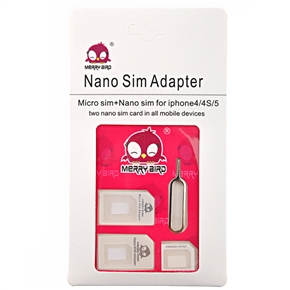 BuySKU71226 3-in-1 Nano SIM to Micro SIM /Standard SIM Card Adapter Kit with Needle for iPhone 4 /iPhone 4S /iPhone 5 (White)