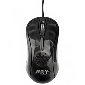 BuySKU70979 3202 3.5mm Audio Jack 1000DPI USB Wired Audio Optical Mouse with Speaker (Black)