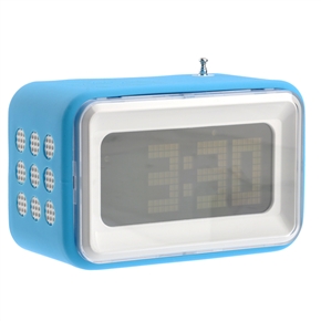 BuySKU71330 3302A 3-in-1 Multifunctional Desktop LCD Alarm Clock with FM Radio & Speaker (Blue)