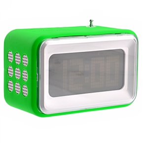 BuySKU71329 3302A 3-in-1 Multifunctional Desktop LCD Alarm Clock with FM Radio & Speaker (Green)