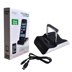 BuySKU71575 5V Foldable Charger with USB Cable for iPhone 3G 3GS 4G (Black)