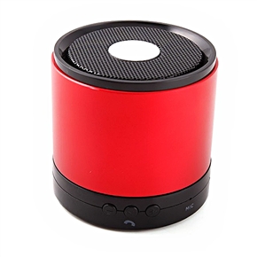BuySKU71137 778S Cylinder Shaped Mini Wireless Bluetooth Speaker with Microphone for iPad /iPhone /iPod /Mobile Phones (Red)