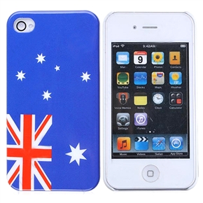 BuySKU71616 Backside Case Hard Skin Cover for Apple iPhone 4 with Australian National Flag Pattern