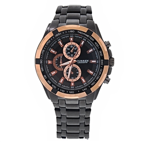 BuySKU71280 CURREN 8023 Men's Wrist Watch with Black Case & Brown Bezel