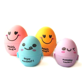 BuySKU71052 Cartoon Expression Decor Egg Protection Shell Egg Candy Box - 4 pcs/set (Pink & Yellow & Blue & Purple)