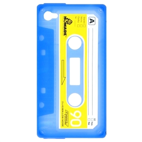 BuySKU71541 Cassette Tape Style Silicone Case Back Cover for iPhone 4 (Blue)