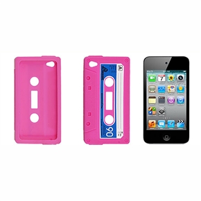 BuySKU71583 Cassette Tape Style Silicone Skin Cover Shield Case for Apple iPod Touch 4G (Fuchsia)