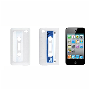 BuySKU71585 Cassette Tape Style Silicone Skin Cover Shield Case for Apple iPod Touch 4G (White)