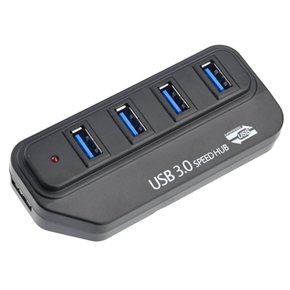 BuySKU71623 Compact 5Gbps Super-speed 4-port USB 3.0 Hub Adapter with LED Indicator for Laptop Notebook PC (Black)