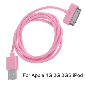 BuySKU71517 Dock Connector to USB Male Power & Data Sync Cable for iPhone 4G/ 3G/ 3GS iPod (Pink)