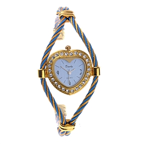 BuySKU71314 Double-rope Style Wrist Watch with Heart Shape Dial (Golden)