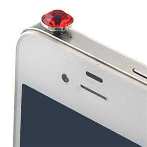 BuySKU70792 Fashion Crystal Diamond Decor Anti-dust 3.5mm Earphone Jack Plug Stopper (Red)