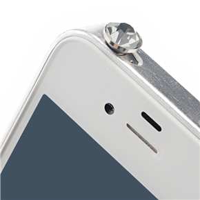 BuySKU70793 Fashion Crystal Diamond Decor Anti-dust 3.5mm Earphone Jack Plug Stopper (White)