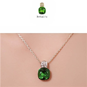 BuySKU70825 Fashion Rhinestones Decor Crystal Pendant Necklace Jewelry for Women