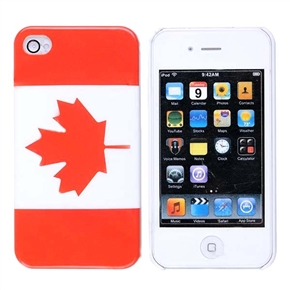 BuySKU71528 Hard Case Back Cover for Apple iPhone 4 with Canadian National Flag Pattern