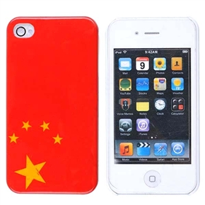BuySKU71521 Hard Case Back Cover for Apple iPhone 4 with Chinese National Flag Pattern (Red)