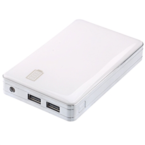 BuySKU71026 IP063 13600mAh Dual USB Mobile Power Bank Battery Charger with LED Flashlight for iPhone /iPad /Samsung /HTC (White)