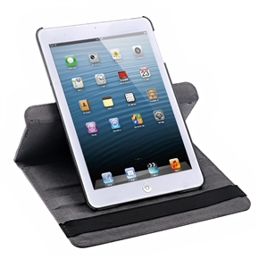 BuySKU70845 Litchi Texture 360-degree Rotating Stand Style PU Protective Case Cover for iPad Mini (Black)
