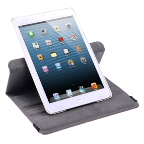 BuySKU70844 Litchi Texture 360-degree Rotating Stand Style PU Protective Case Cover for iPad Mini (White)