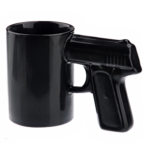 BuySKU71117 Novelty Handgun Pistol Shaped Ceramic Cup Coffee Mug Cup (Black)