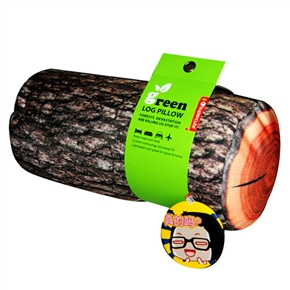BuySKU70983 Novelty Round Log Shaped Pillow Wood Grain Soft Throw Pillow Cushion