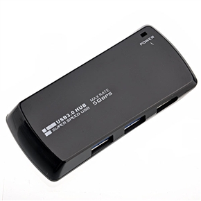 BuySKU71624 Portable 5Gbps Super-speed USB 3.0 4-port Hub Adapter for Laptop Notebook PC (Black)