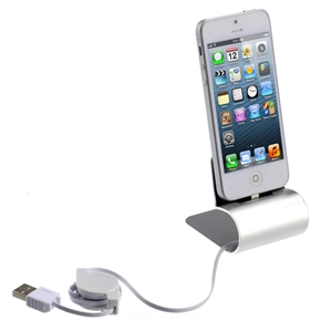 Portable Aluminum Alloy 8-pin Charging Stand Dock For Iphone 5 /ipad Mini /ipad 4 /ipod Touch 5 /ipo