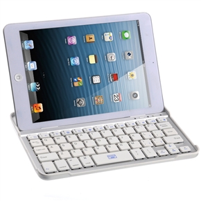 BuySKU71471 Portable Aluminum Alloy Wireless Bluetooth V3.0 Keyboard Screen Protective Case for iPad mini (White)
