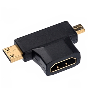 BuySKU70721 Portable HDMI Female to Mini HDMI Male /Micro HDMI Male Adapter Converter (Black)