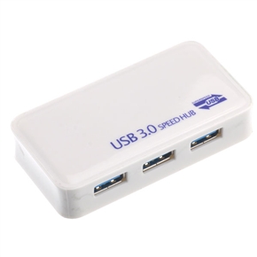 BuySKU71622 Portable Rectangle-shaped 5Gbps Super-speed 4-port USB 3.0 Hub Adapter for Laptop Notebook PC (White)
