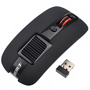 BuySKU71240 Portable Solar Powered 2.4GHz Wireless Optical Mouse for PC /Laptop /Notebook (Black)