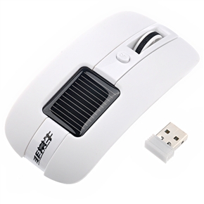 BuySKU71241 Portable Solar Powered 2.4GHz Wireless Optical Mouse for PC /Laptop /Notebook (White)