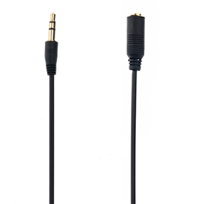 BuySKU70846 Retractable Spring Style 1M 3.5mm Male to Female Audio Extension Cable (Black)