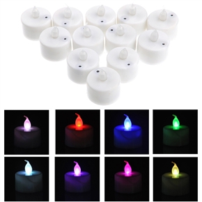 BuySKU71628 Romantic 7-Color Changing Sound Control Electronic LED Candle Light - 12 pcs/set