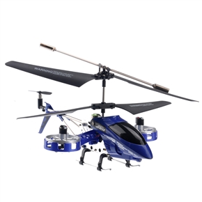 BuySKU71120 SBEGO No.69036 Rechargeable 4-Channel Gyro System Alloy Structure Infrared R/C Mini Helicopter with LED Lights (Blue)