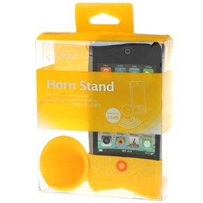 BuySKU71520 Silicone Horn Stand Amplifier Speaker for Apple iPhone 4 (Yellow)