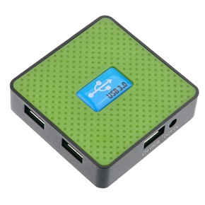 BuySKU71625 Square-shaped 5Gbps Super-speed USB 3.0 4-port Hub for Laptop Notebook PC (Green)