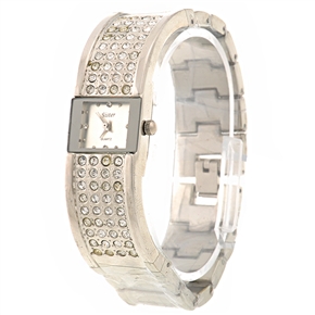 BuySKU70816 Stylish Square Dial Rhinestones Decor Women's Quartz Bracelet Wrist Watch