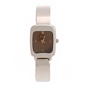 BuySKU70756 Stylish Square Dial Women's Quartz Bracelet Wrist Watch (Silver)
