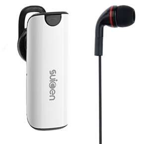 BuySKU70906 Suicen AX-662 Dual Mic Stereo Bluetooth Headset Headphone for Mobile Phone /PC (White)