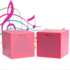 BuySKU71257 TG TGS-5050 USB Powered 3.5-plug Mini Stereo Multimedia Speakers with Volume Control for iPhone /iPod /PC (Pink)