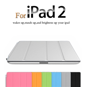 BuySKU71615 Ultra-thin High Imitated Leather Smart Cover Shell for iPad 2 (Grey)