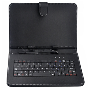 BuySKU71167 Universal Micro USB Keyboard PU Protective Case Cover with Stand for 9-inch Tablet PC (Black)