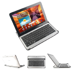 BuySKU71059 Wireless Bluetooth 3.0 Keyboard Aluminum Case Cover for Samsung Galaxy Tab 10.1" P7510 /P7500 /P5100 (Silver)