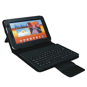 BuySKU71124 Wireless Bluetooth 3.0 Keyboard PU Protective Case Cover with Stand for Samsung Galaxy Tab 7" P6200 (Black)