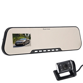 BuySKU71042 X888AV 2.7-inch LCD 720P HD H.264 Rearview Car DVR with External Camera Lens/G-Sensor/Voice Prompt/AV-in /Night Vision