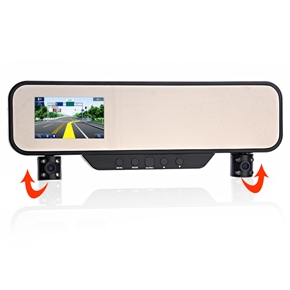 BuySKU71141 X999 3.5-inch TFT-LCD 270-degree Rotating Double Lens Rearview Car DVR Video Recorder with TV-out /Night Vision /TF Slot