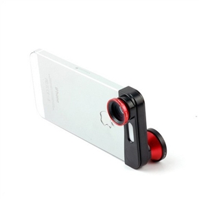 BuySKU71919 3-in-1 Quick-change Fish Eye /Wide Angle /Macro Camera Lens Kit for iPhone 5 (Red)