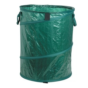 BuySKU72408 45*48cm Portable Folding PE Plastic Pop-up Trash Can Storage Bin Garbage Can Buckle Barrel (Dark Green)